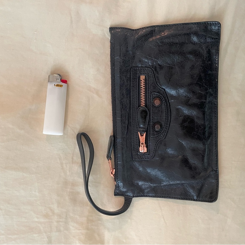 Black Balenciaga Wristlet